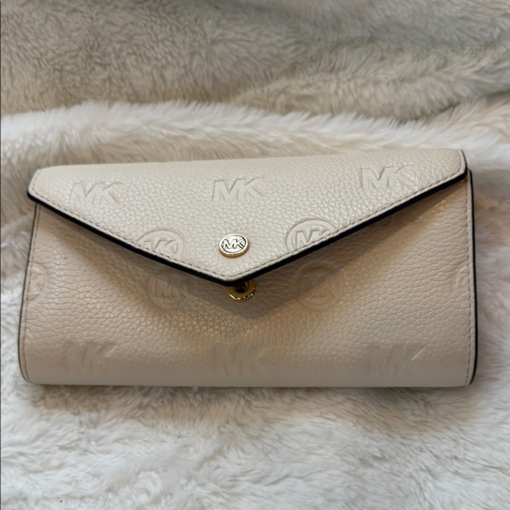 Michael Kors Cream Embossed Clutch
